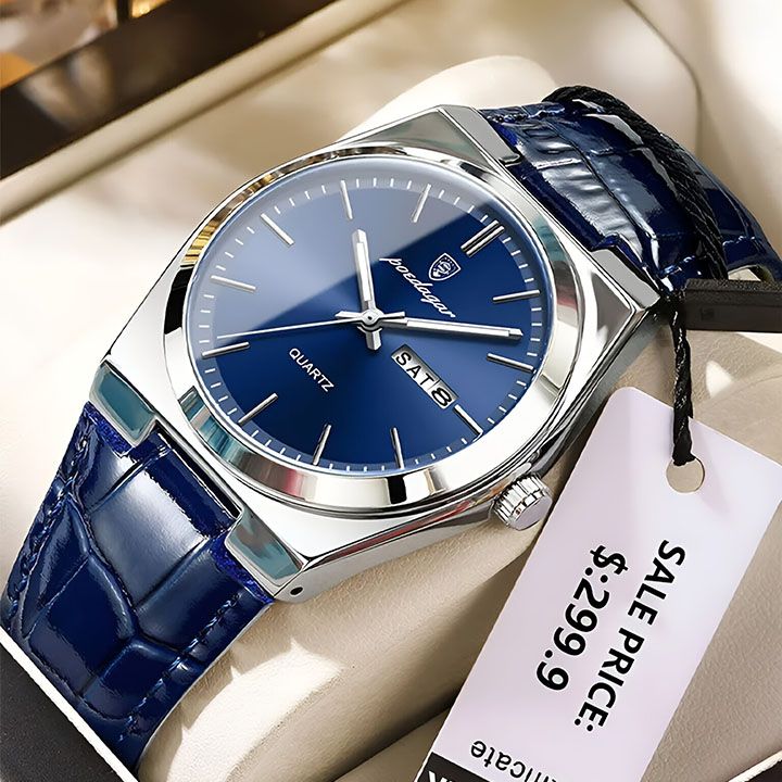 POEDAGAR Men Watches Luminous Calendar Watch Top Brand Business Style Men's Wristwatch Leather Belt Waterproof Quartz Watch For Man Wrist Watch Clock Quartz Full-automatic Men Watches