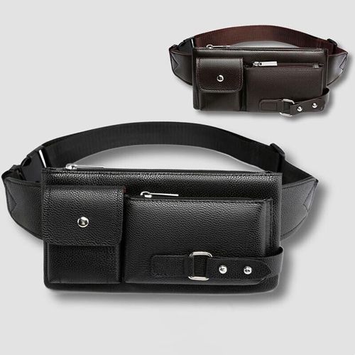 Fashion Waist Bag Fanny Pack Crossbody Pouch Waist Bag For Men Women Shoulder Bags Adjustable Shoulder Strap Fanny Pack Purse Large Phone Belt Bag PU Leather Outdoor Travel Phone Bag Zipper Closure