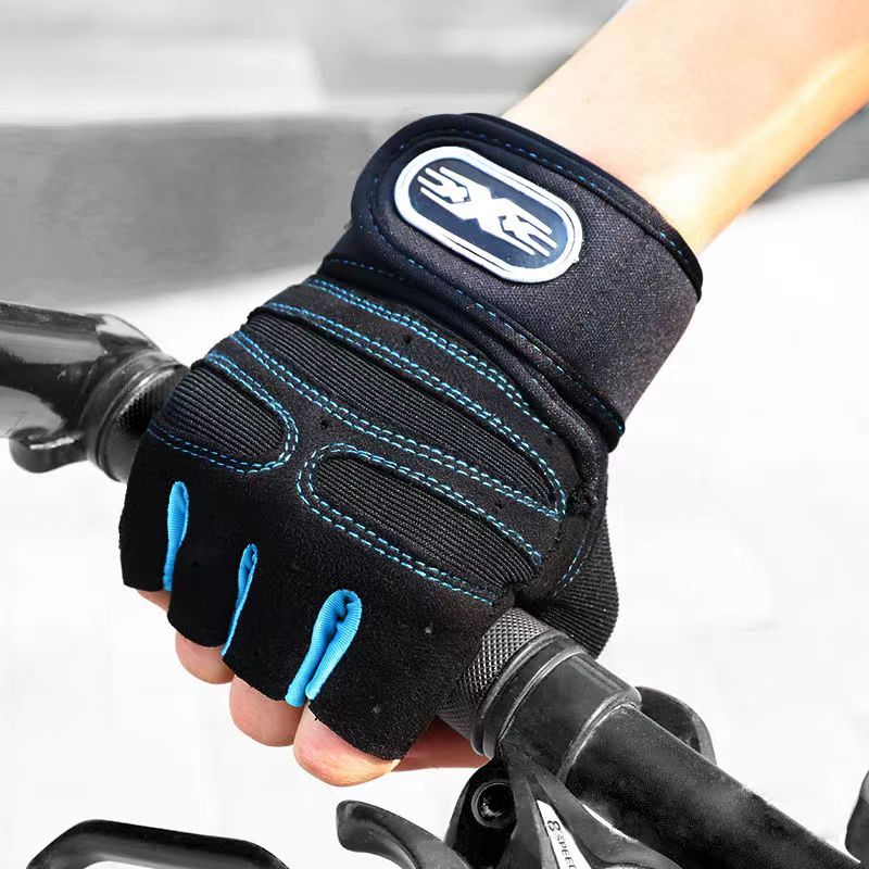 A Pair Long Wrist Half-finger Gloves Men's And Women's Motorcycle Gloves Fitness Barbell Equipment Weightlifting Outdoor Sports Cycling Gloves