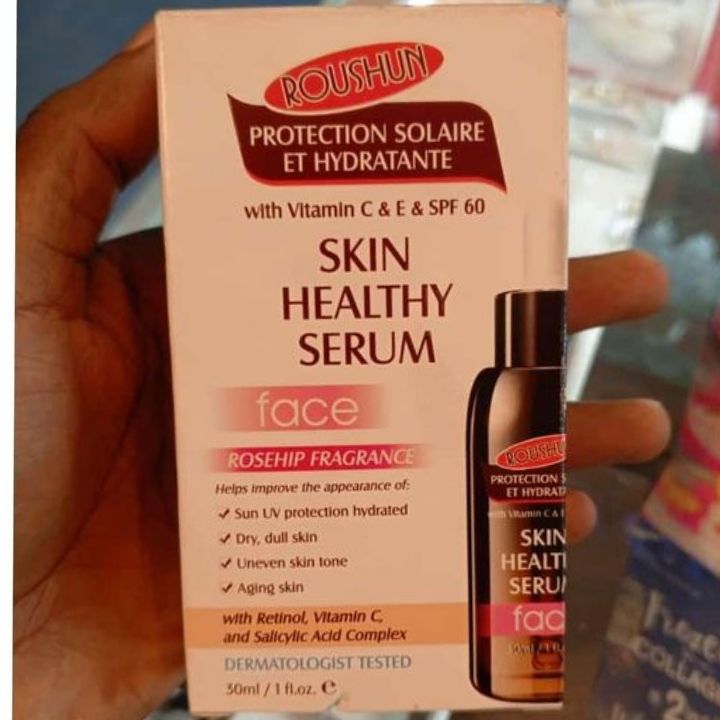 Roushun Skin Healthy Serum For Face, Rosehip Fragrance with Vitamin C & E Retinol , Salicylic Acid complex & SPF 60
