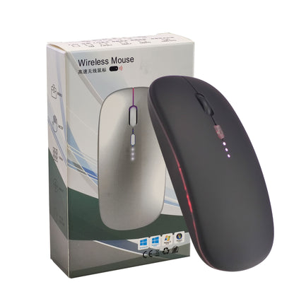 UPHUI Color Light Display Battery Rechargeable Mouse Silent Mouse Business Office Mouse Silver Dual Mode Bluetooth Mouse Portable Business Mouse