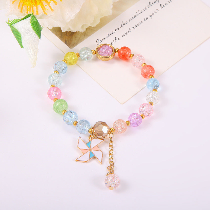 Fresh Cute Bracelet Minimalist Women's Bracelet Accessories Random Crystal Bracelet Crystal Clear Beautiful Bracelet Colorful Ball Bracelets