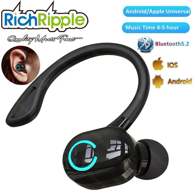 RichRipple TWS Bluetooth 5.2 Bluetooth Earphone Wireless Earpods Mini Earphones Handsfree Waterproof Sport Music Headset Earbuds with Micphone