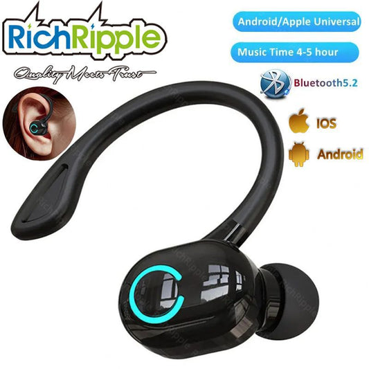 RichRipple TWS Bluetooth 5.2 Bluetooth Earphone Wireless Earpods Mini Earphones Handsfree Waterproof Sport Music Headset Earbuds with Micphone