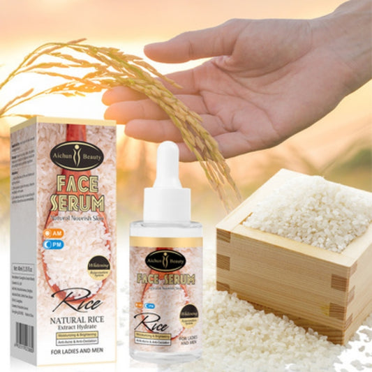 Rice Face Serum + Rice Face Cream - Natural Rice Extract Moisturizing & Brightening, Anti-acne Repairs Skin