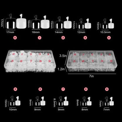 1000pcs Toe Nail Tips, Short Square False Soft Gel Full Cover Toenails, 10 Sizes