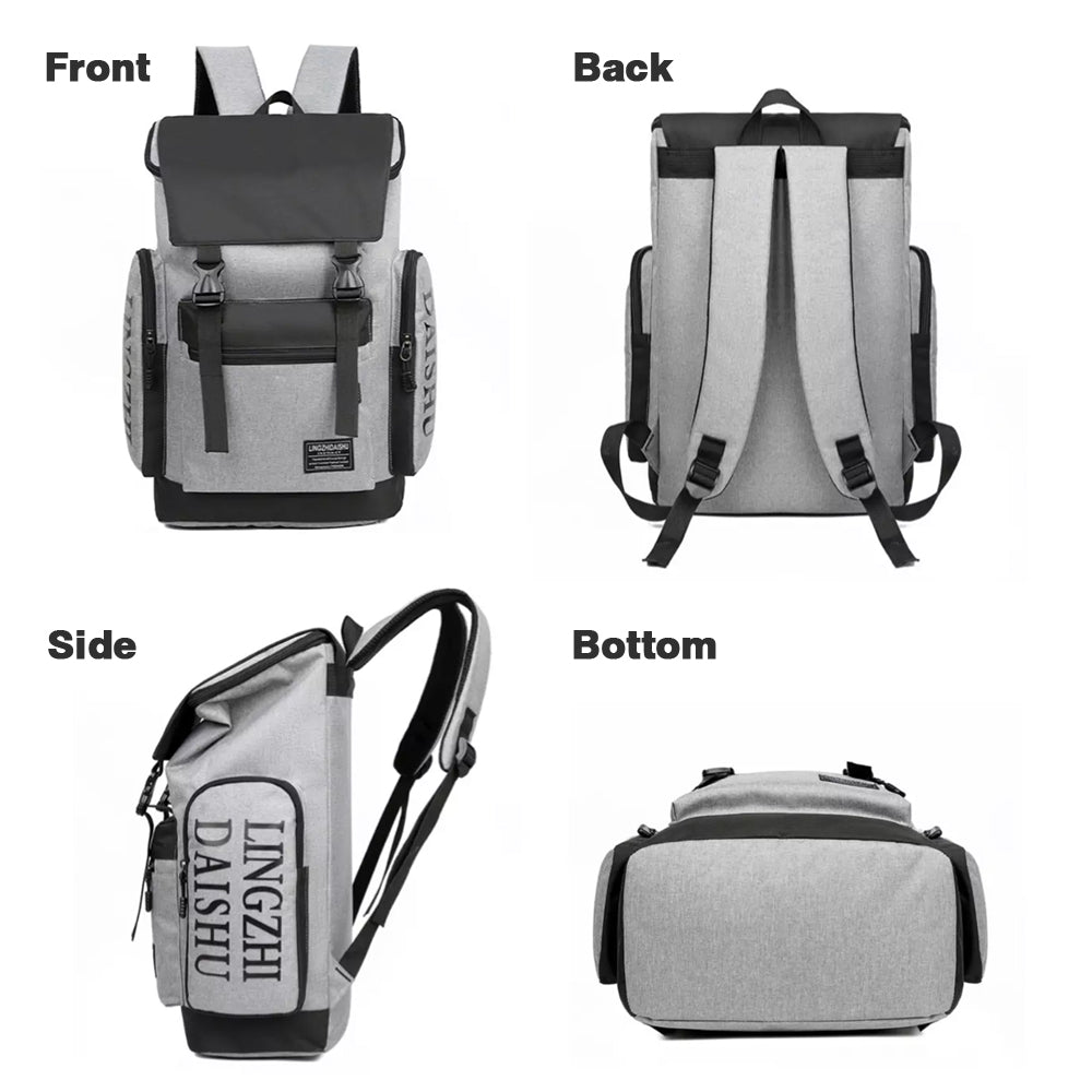 Men Backpack Large Capacity Outdoor Travel Bag Leisure Rucksack Business Commute Laptop Bag School