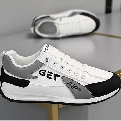 ASSKLO Fashion Designer Men Sneakers Outdoor Casual Shoes PU Leather Breathable Walking Sports Shoes Men's Running Forrest Gump Shoes Flat Shoes Loafers Soft Sole Comfortable Durable white black