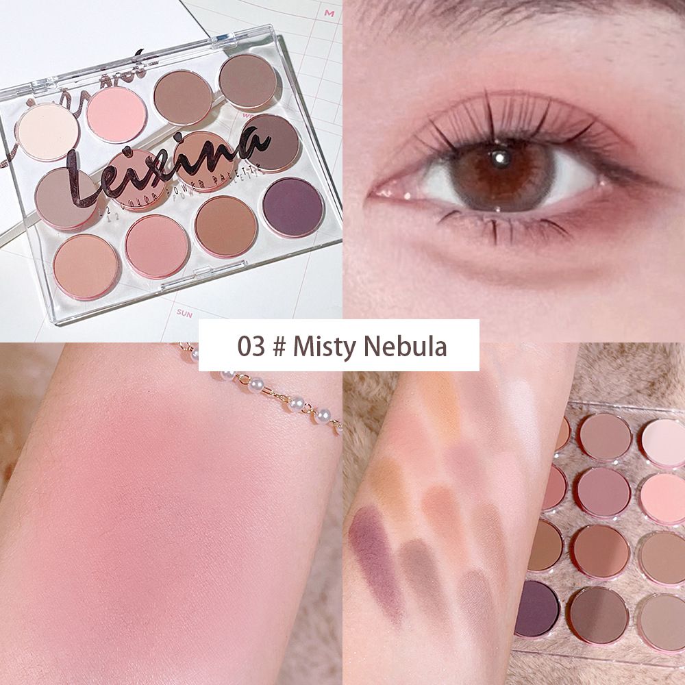 Transparent 12 color magic eye shadow plate pearly matte milk tea earth color high beauty fine flash student parity niche
