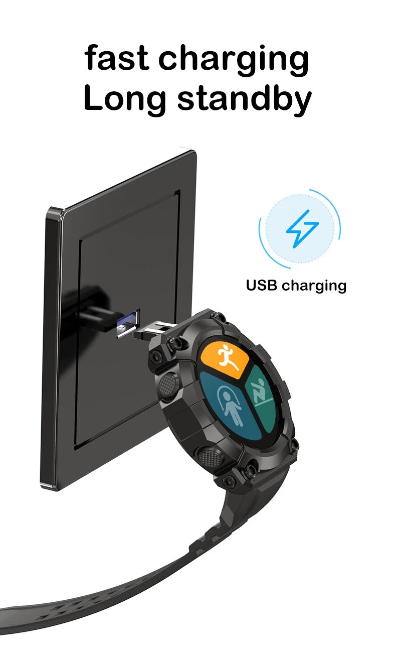 RichRipple FD68S Smart Watch For Men Women Outdoor Sports Waterproof Fitness Tracker Heart Rate Blood Monitor Bluetooth Smart Watch For IOS Android