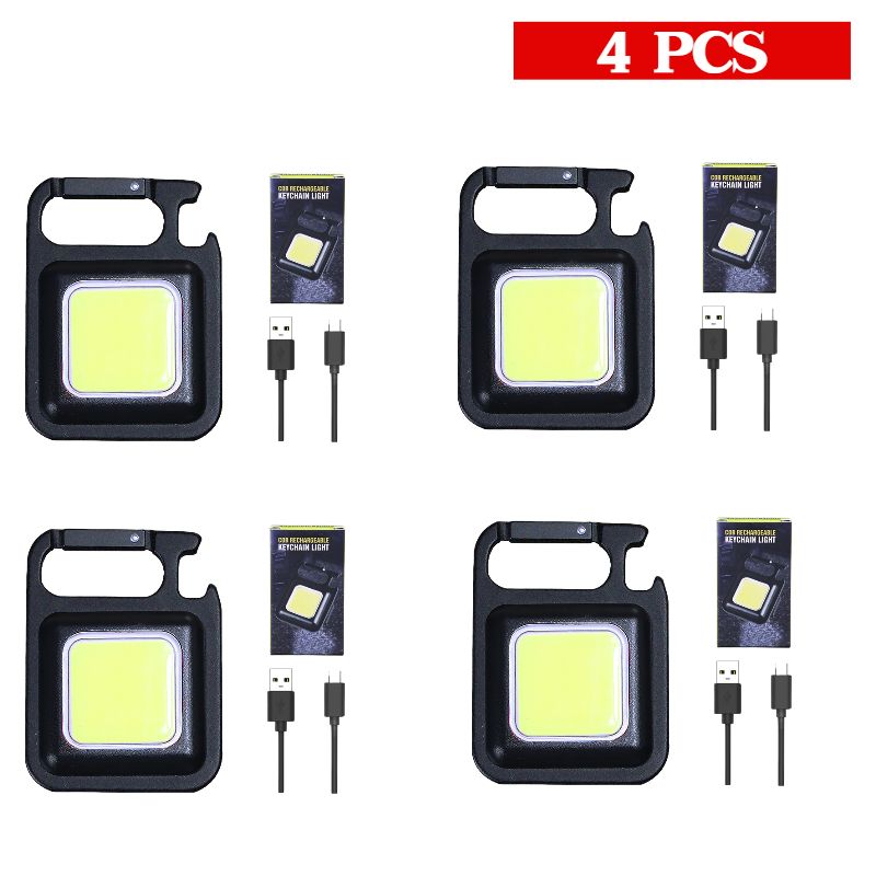 1/2/4pcs Mini LED Lighting Keychain FlashLight Portable Pocket USB Rechargeable Indoor Tabletop Lighting Outdoor Lighting For Camping Fishing Climbing