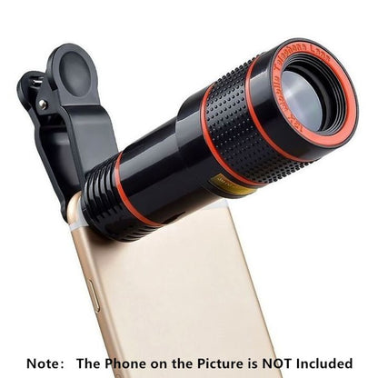 External Phone Camera HD Lens Universal Clip-on 8X Zoom Cell Phone Iphone Android Tablet Ipad Black