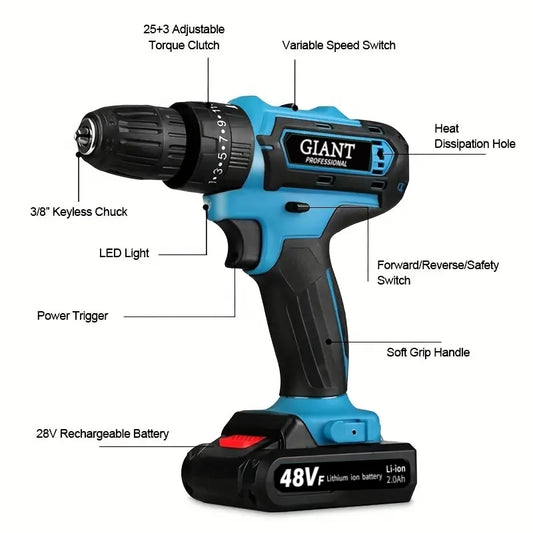 New Arrived 21V Household Electric Drill 38 Piece Set Three Functions