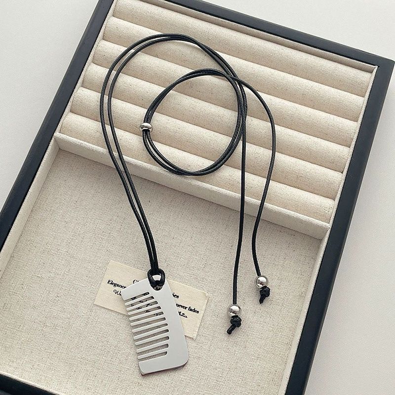 Sunflower Beautiful Silver Comb Necklace Hot Selling Female Niche Design Hip-Hop Long Sweater Chain Neck Accessories