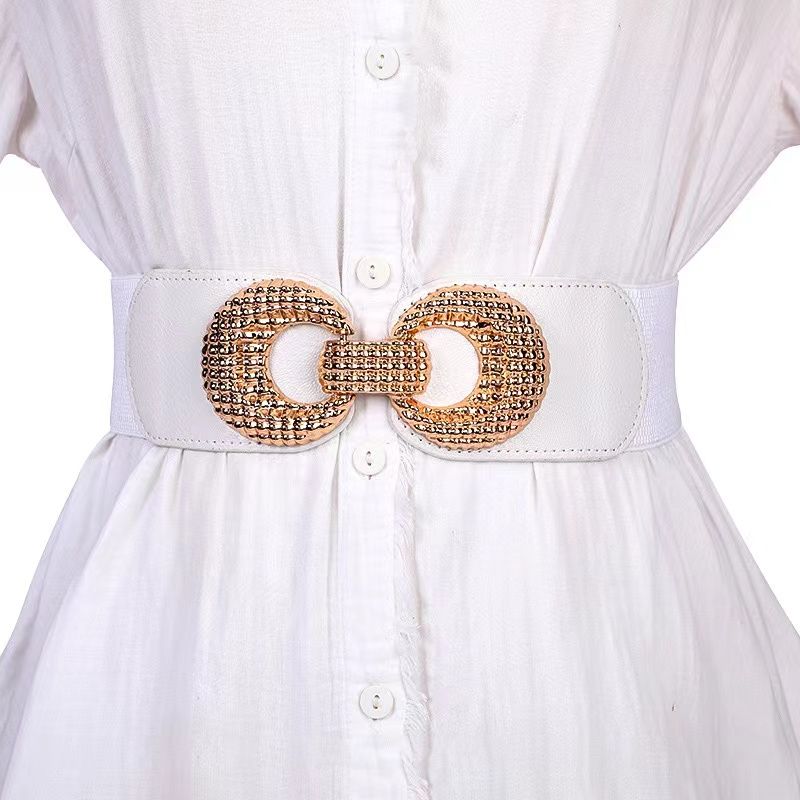 Belts Fashion Women Simple Personality 100 Stretch Wide Down Jacket Casual Elastic Belt Sweater Decorative Belt Women's simple belted decorative coat with wide dress