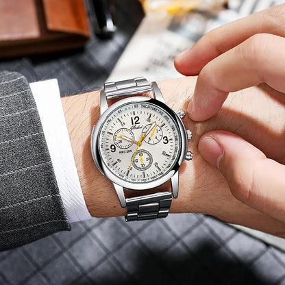 Fashion Mens Sports Watches Luxury Men Stainless Steel Quartz Wrist Watch for Man Business Casual Male Gift