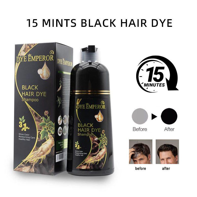 400ml hair coloring hair coloring shampoo, organic natural quick hair dye, plant essence, dark hair coloring agent, male and female shampoo black hair dye, plant pure natural Black
