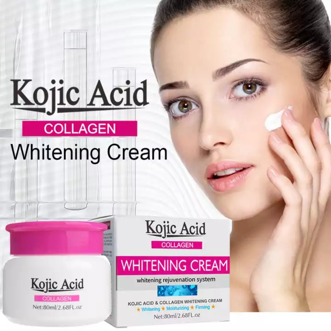 Kojic Acid & Collagen Whitening Cream, Brightening Moisturizing Firming Face