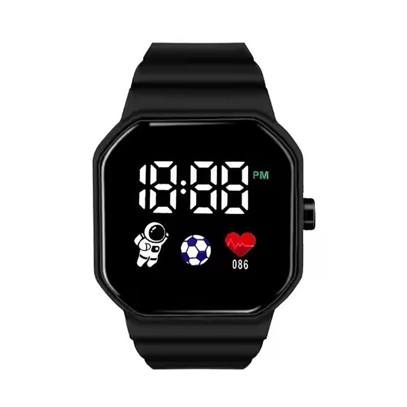 Digital Watches Men and Women Sports Watches LED Digital Clock Astronaut Silicone Strap Fashion Square Men and Women Electronic Clock Student Watches Birthday Gift