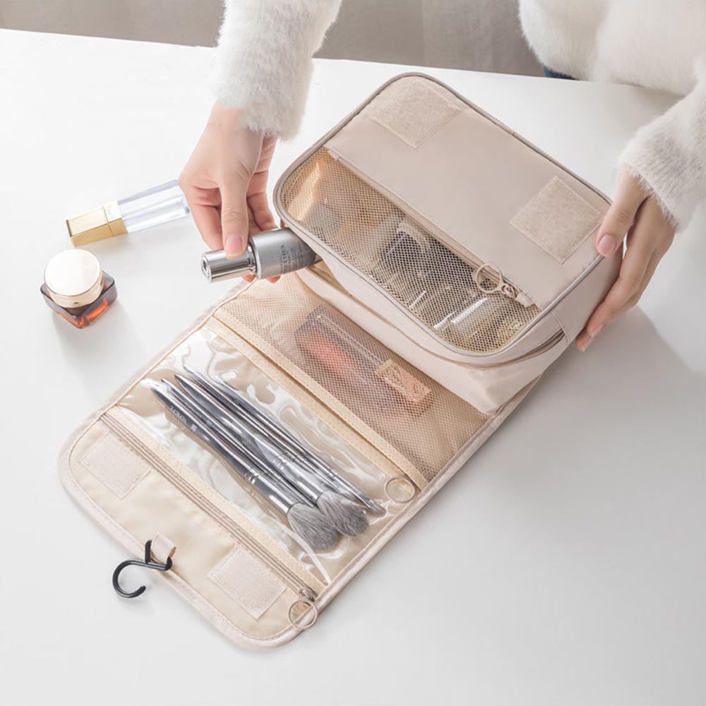 Bag Travel Bag with Hanging Hook, Water-resistant Makeup Cosmetic Bag Travel Organizer for Accessories, Shampoo, Full Sized Container Makeup Bags Travel Cosmetic Storage Bag