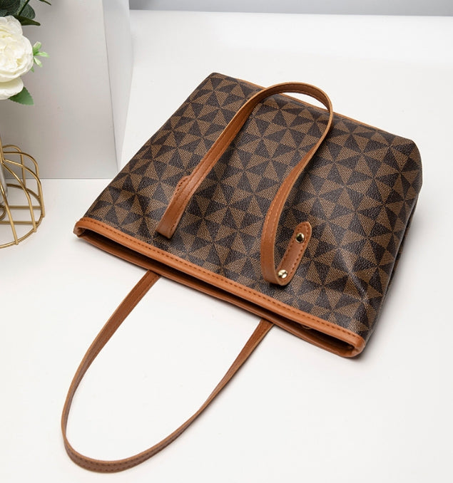 New Fashion Retro Large Capacity Fashionable Handheld One Shoulder Printed Tote Bag