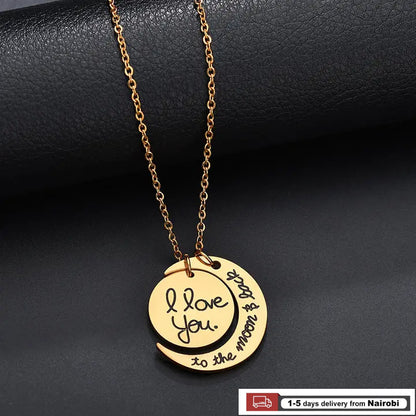 Promise Jewelry Pendant Stainless Steel Necklace For Couple Lovers Gift
