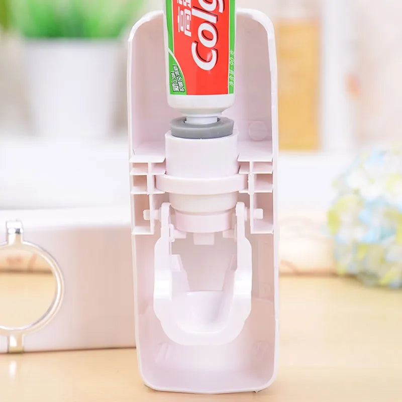 Automatic Toothpaste Dispenser Wall Mount Bathroom Accessories Toothpaste Squeezer Toothbrush Holder Toothpaste Storage