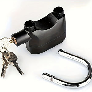 Smart Alarm Lock Security Padlock Siren Home Tools Household Sensors Alarms Lock Aluminum Alloy Anti-Theft Lock Warehouse Door Lock Bicycle Motorcycle Disc Brake Lock Anti-Theft Lock 6 Batteries 3 key