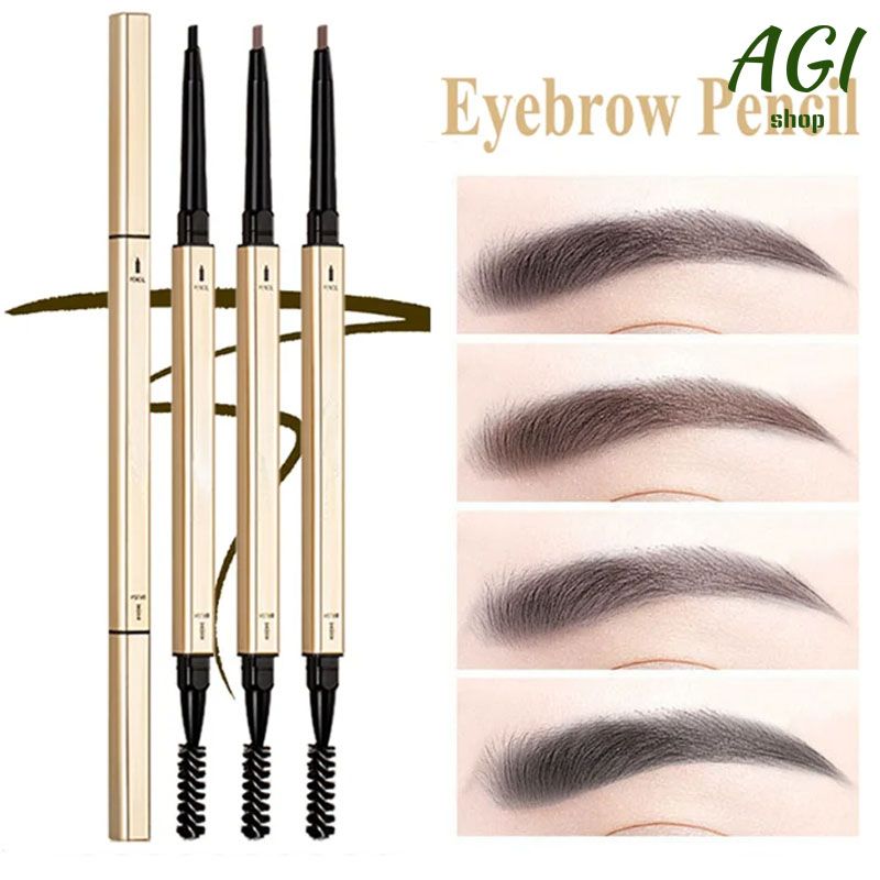 Double Head Eyebrow Pencil Super Fine Natural Long Lasting Waterproof Professional Brow Pen Eye Makeup Tattoo Eyebrow Pencil Brow Tattoo Pen Paint Makeup Eyebrows