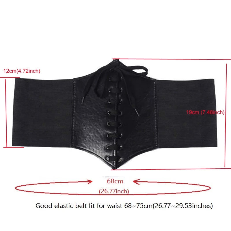 Fashion Women Corset Wide Pu Leather Girdle Slimming Body Belts Ladies Elastic High Waist Belts Cinto Sobretudo Feminin Ceinture