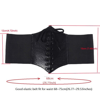 Fashion Women Corset Wide Pu Leather Girdle Slimming Body Belts Ladies Elastic High Waist Belts Cinto Sobretudo Feminin Ceinture