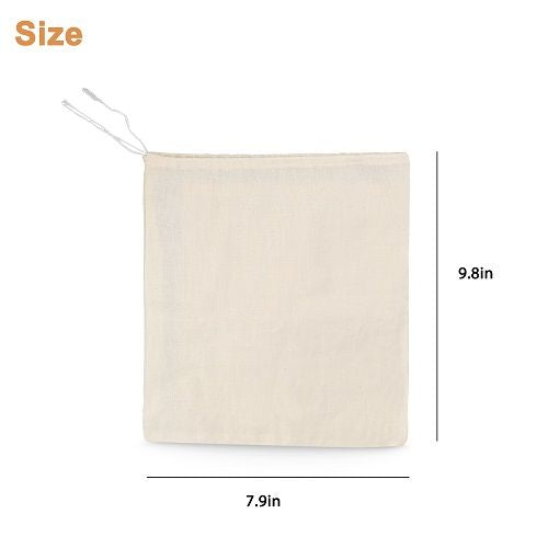 3pcs Nut Milk Bags 25x20cm, Reusable Fine Mesh Cheesecloth Bags, Almond Milk Strainers for Soy Yogurt Cold Brew Coffee Tea Juice, Beige