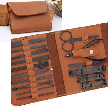 16Pcs Nail Cutter Stainless Steel Scissors Grooming kit Art Cuticle Tools Nail Clipper Manicure Set Macaron Set