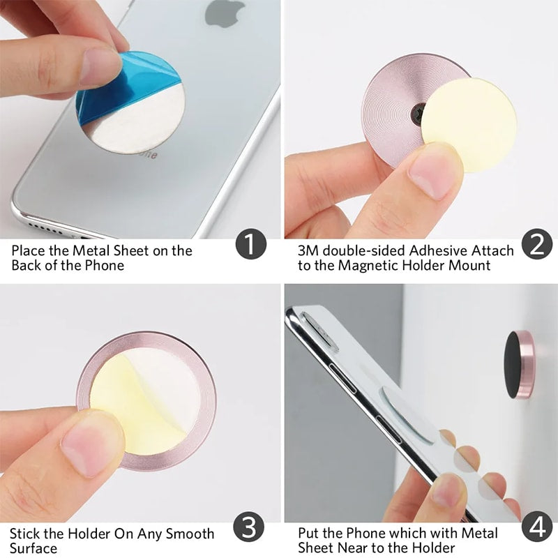 Sucker Car Phone Holder Universal Magnetic Mount Bracket Stick On Car Phone Stand for iPhone Xiaomi Huawei Samsung Dashboard Wall Mounted Car Magnet Sticker