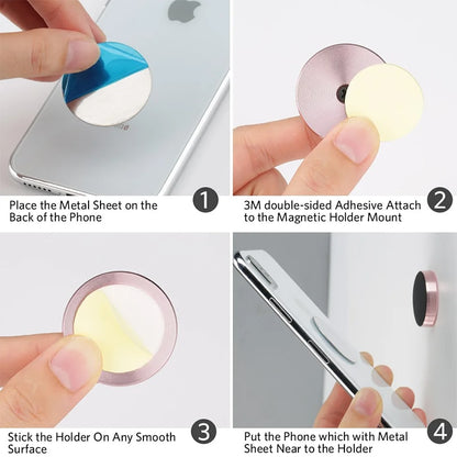 Sucker Car Phone Holder Universal Magnetic Mount Bracket Stick On Car Phone Stand for iPhone Xiaomi Huawei Samsung Dashboard Wall Mounted Car Magnet Sticker