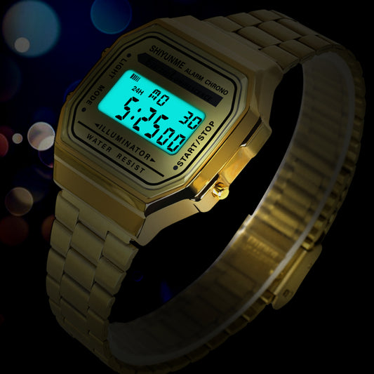 Luxury Band Watch Waterproof Retro Digital Stainless Steel Sports Military Watches Men Women Electronic Wrist Watch