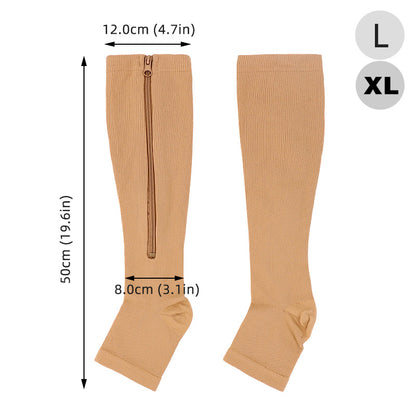 Compression Stockings for Men Women Sports Pressure Long Cycling Socks Zipper Professional Leg Support Thick Athletic Sockings Tight compression socks
