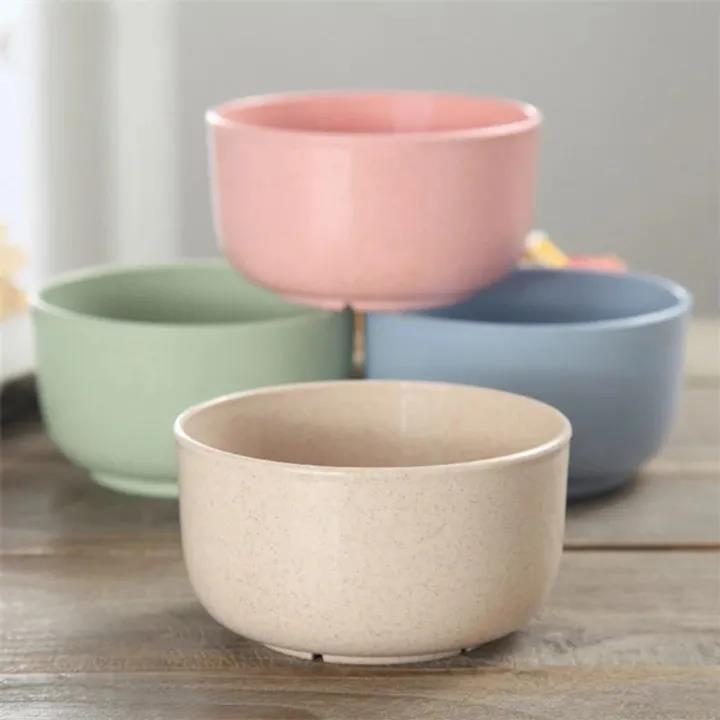 Household 4pcs Bowl Wheat Straw Environmental Protection Bowl Dinner plate Noodle Kitchen & Dining room appliances Plates