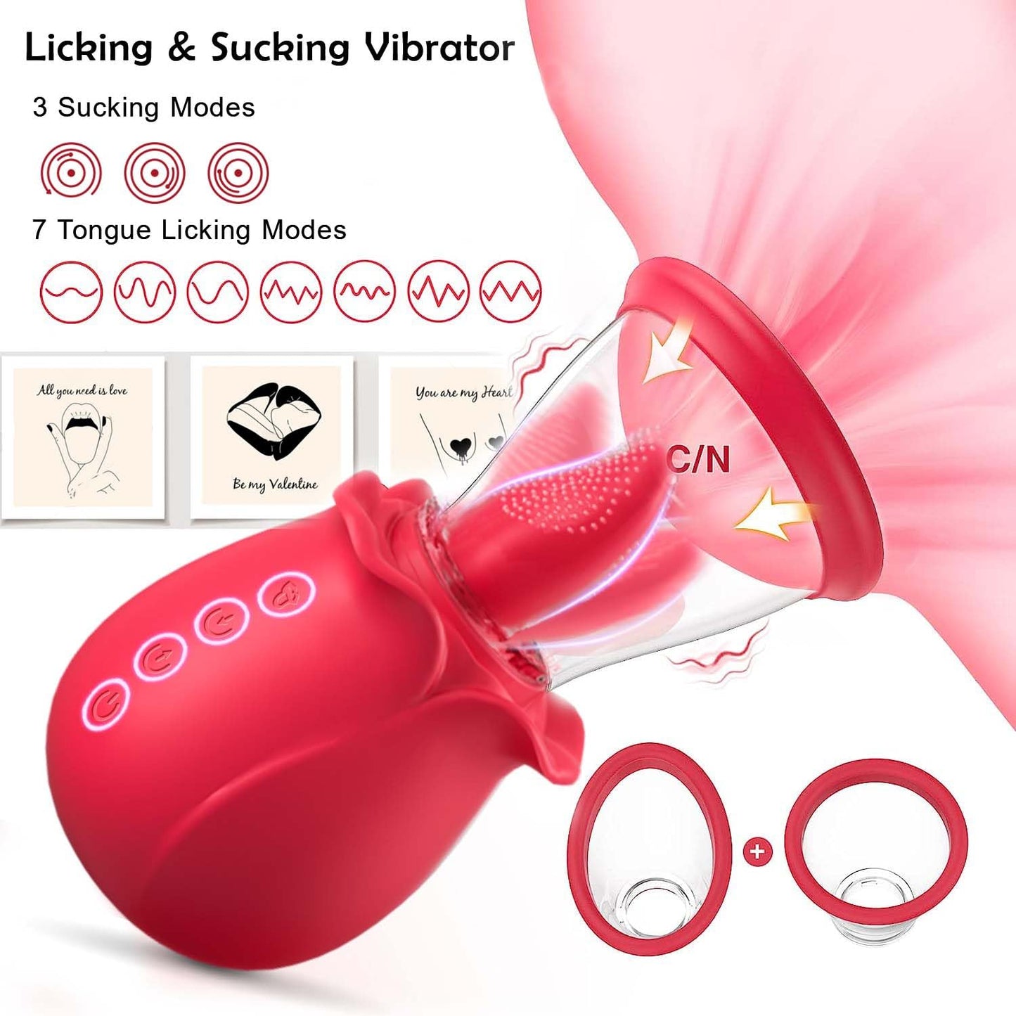 Sucking Vibrator Sex Toys for Women 3 Sucking 7 Tongue Licking APP Control Vibrator with 2 Suction Cups Adult Sex Toy for Nipple Clitoral Stimulator Clit Pussy Pump Female Sex Toys