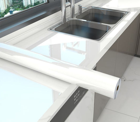 Glossy Self-Adhesive Removable Wallpaper peel and Stick Wallpaper- Vinyl Contact Paper for Countertops, Cabinets, Furniture