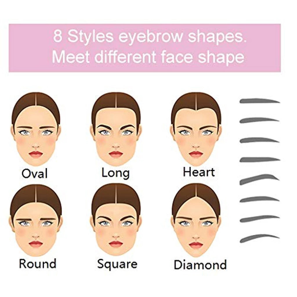 8PCS Eyebrow Shaper Makeup Template Eyebrow Grooming Shaping Stencil Kit DIY Eyebrow Template Reusable 8 in1 Eyebrow Shaping