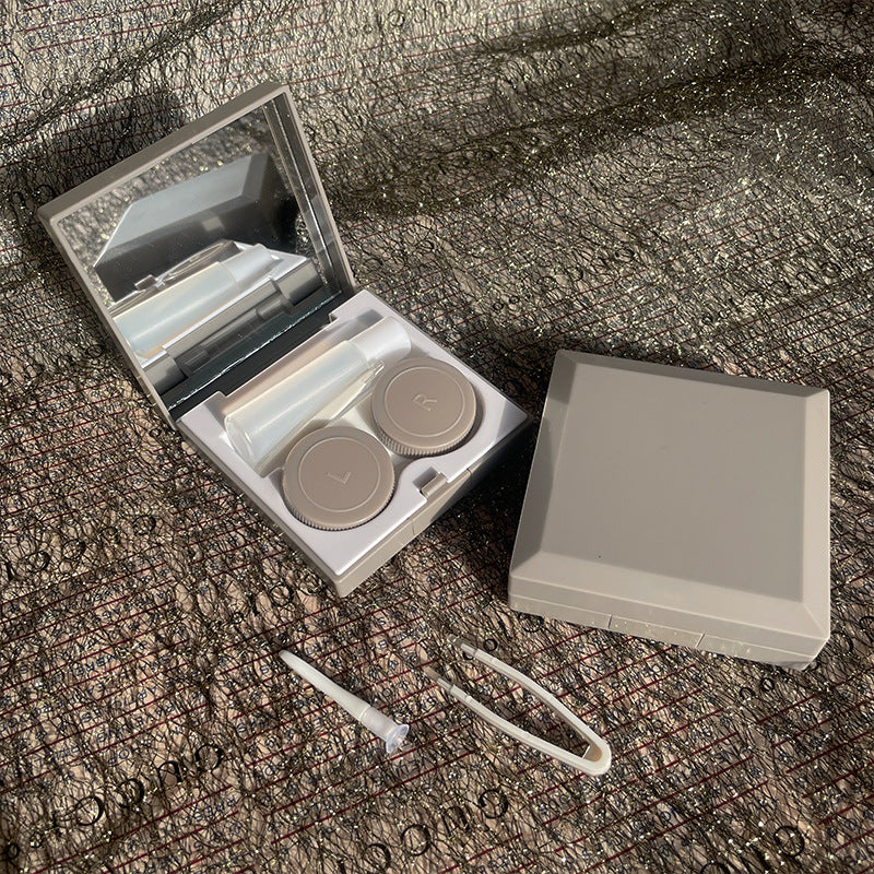 Contact Lenses Box With Mirror Travel Container Kit Cold Solid Color Mini Contact Lens Case Pocket Portable Easy Carry Make Up Beauty Pupil Storage