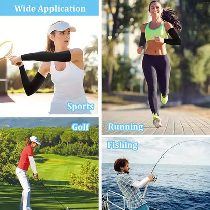 6 Pairs of Cooling Compression Arm Sleeves - Men's and Women's Sports Sun Protection, Outdoor Cycling, Fishing, Golf, and Athletic Wear Essentials