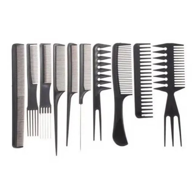 10 Pieces Comb Set Plastic Combs Hair Dyeing Oil Baking Comb Hair Salon Hairdressing Tool Beard care Men Women Professional Home Styling Kit