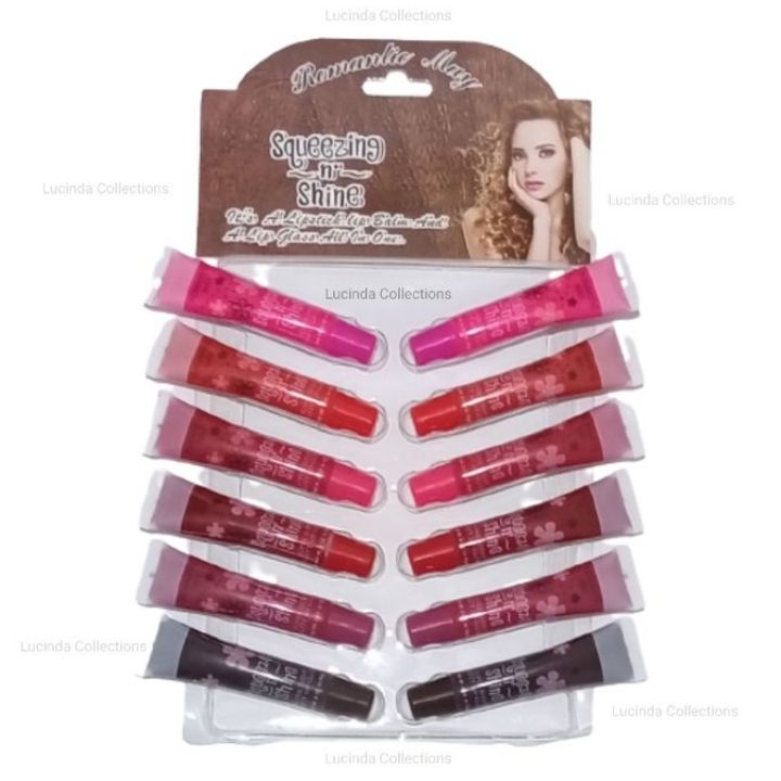 6Pcs Romantic May Squeeze N Shine Lip Gloss Fruity Lip Balm Lipgloss Moisturizing smooth long lasting make up.