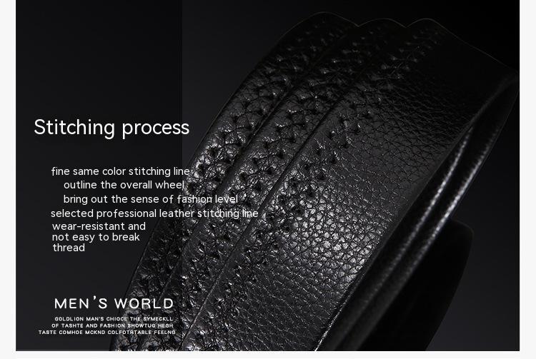 Men's Ratchet Belt with Automatic Sliding Buckle Belt Men Top Quality Luxury Leather Belts for Men,Strap Male Metal Automatic Buckles mens belt,ratchet belt buckle,adjustable belt,black belt