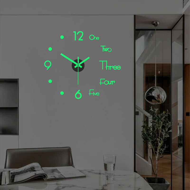 3d Wall Clock Luminous Creative Modern Concise Acrylic DIY Wall Clocks Home Decoration
