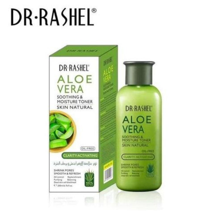 Dr. Rashel Aloe Vera Face Serum + Cream + Toner +Cleanser - 4 IN1 SET Facial Skin Care Moisturizing Soothing Repair