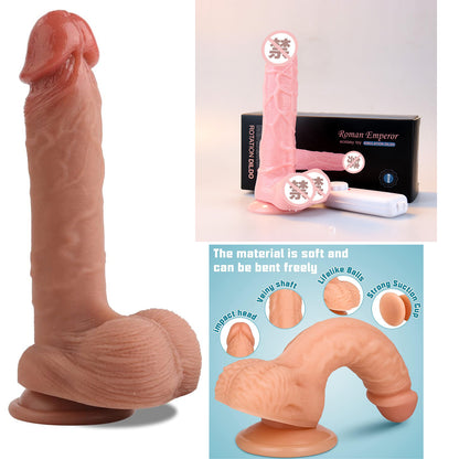 Realistic Dildos, 7.3 Inch Dildo with Suction Cup for Hands-Free, Flexible Cock with Curved Shaft and Balls for Vaginal G-spot and Anal Play, Adult Sex Toy for Male & Female, Couples