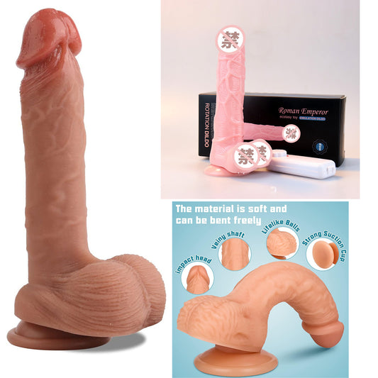 Realistic Dildos, 7.3 Inch Dildo with Suction Cup for Hands-Free, Flexible Cock with Curved Shaft and Balls for Vaginal G-spot and Anal Play, Adult Sex Toy for Male & Female, Couples